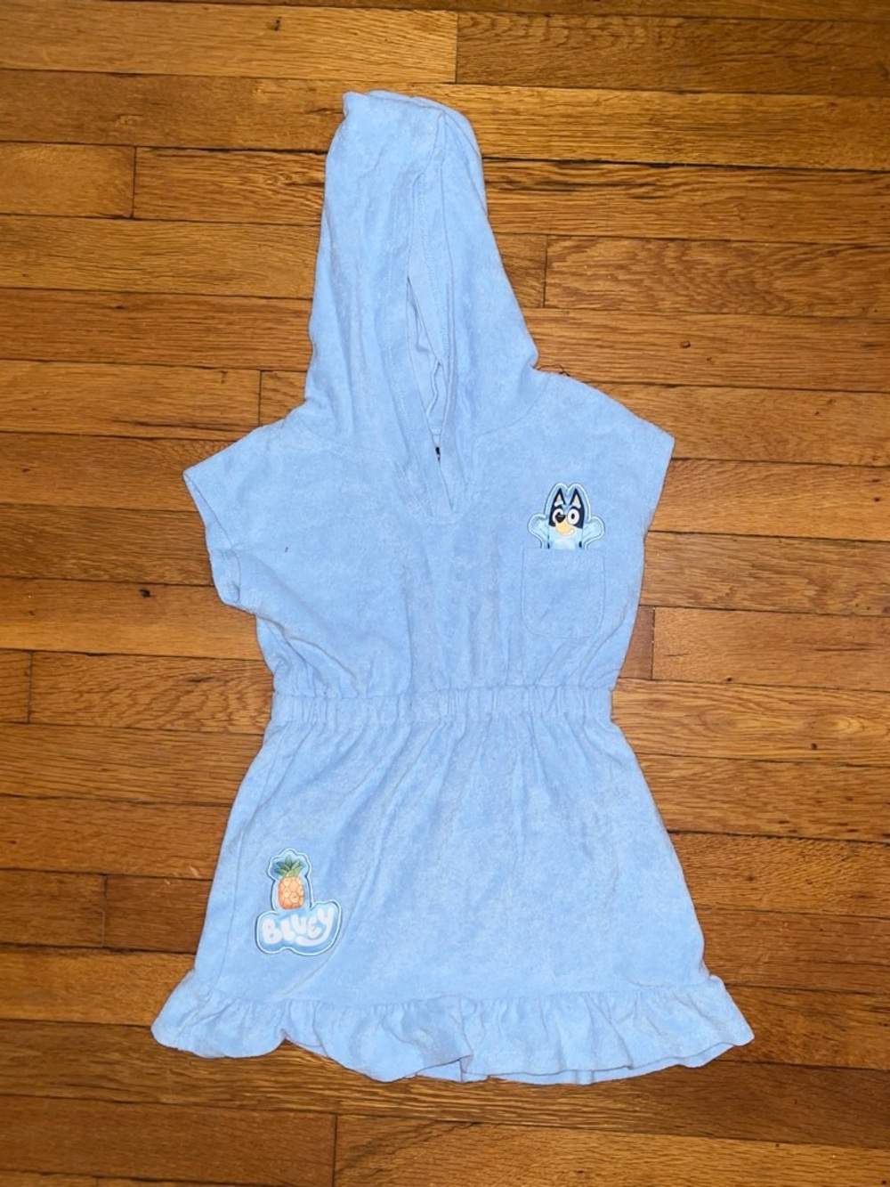 Disney Light Blue Hooded Kids Swim Coverup Dress